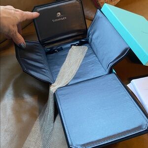 Tiffany & Co Elsa Peretti sterling silver mesh scarf necklace in orig box